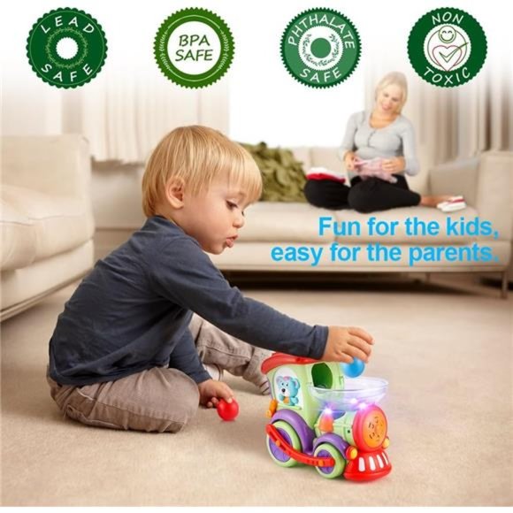 Toddler Train Toys Age 1-2 - Baby Car Toys 18 Months+ with Drop Balls - Picture 3 of 7
